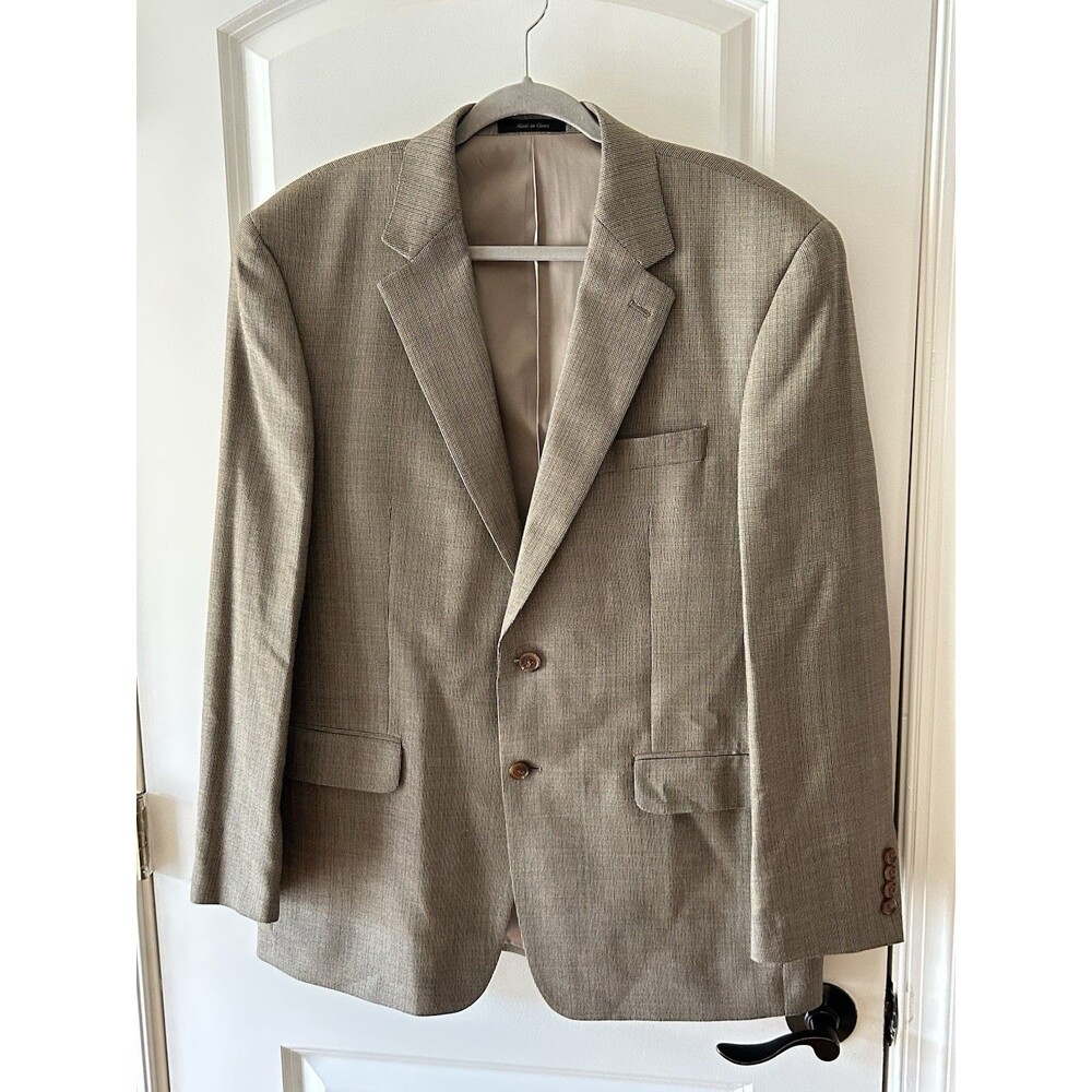 Ralph Lauren Polo Blazer Men’s Size 42R Silk Wool Plaid Career FLAW